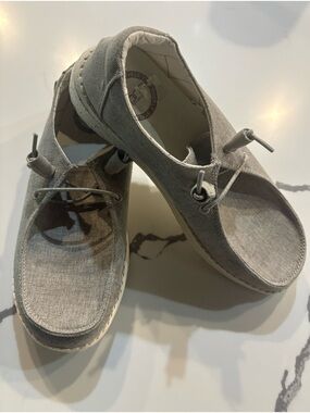 Hey Dude Gray Slip On Shoes, 7/38
